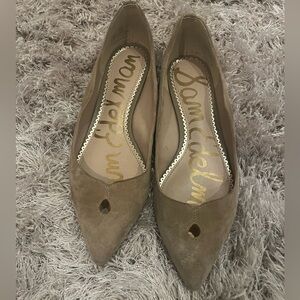 Sam Edelman Rosalie Women's Suede Pointed Toe Ballet Flats Beige Size 6